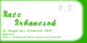 mate urbancsok business card